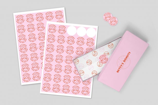 Different shaped stickers for packaging